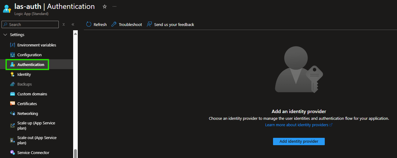 Easy Auth in Azure Portal
